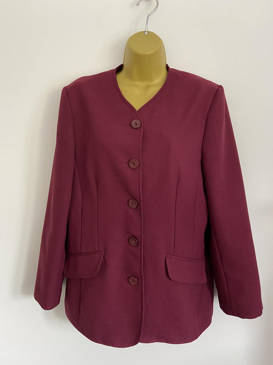 Debenhams Raspberry Collarless Blazer Jacket - Size 12