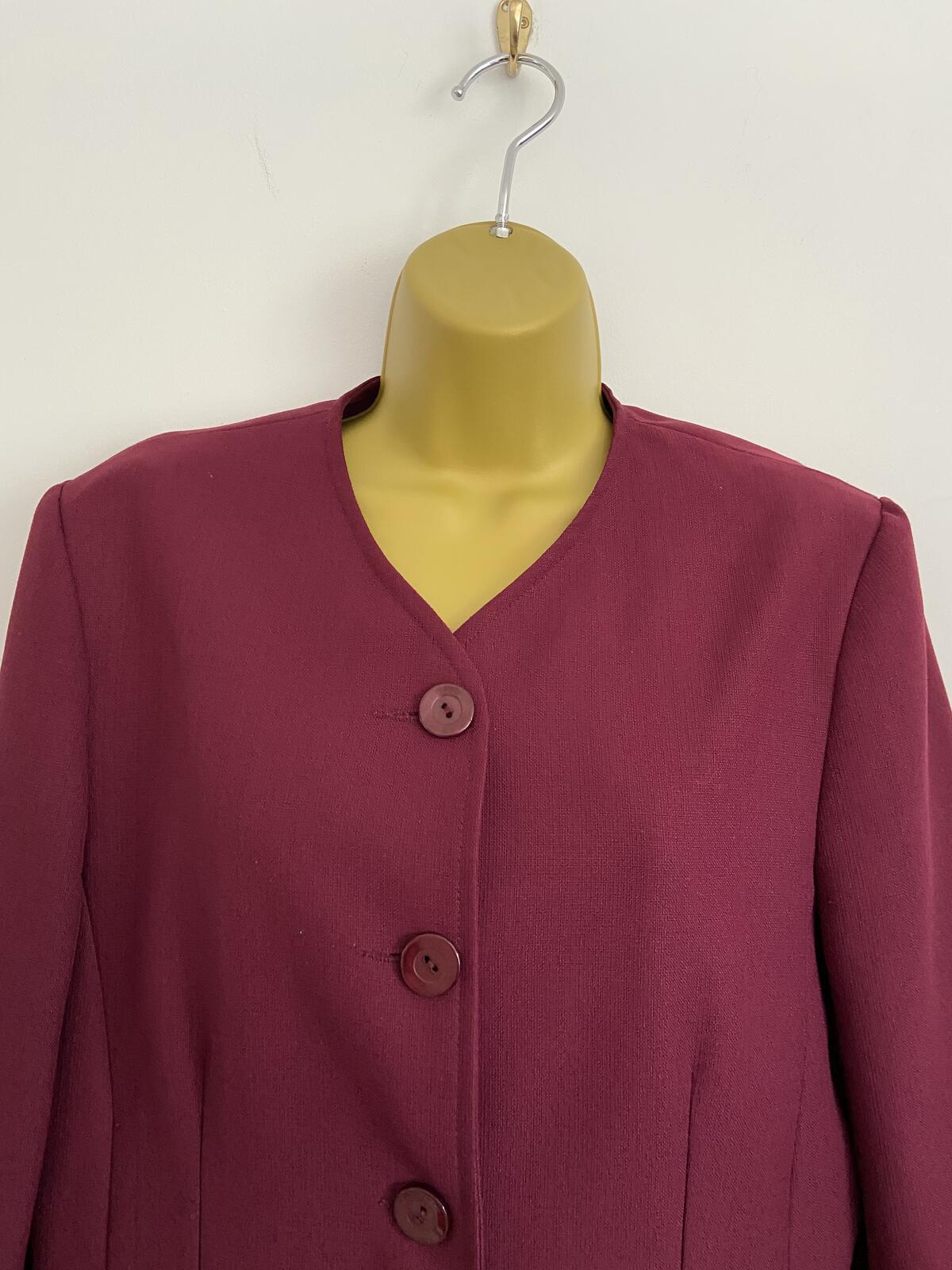 Debenhams Raspberry Collarless Blazer Jacket - Size 12