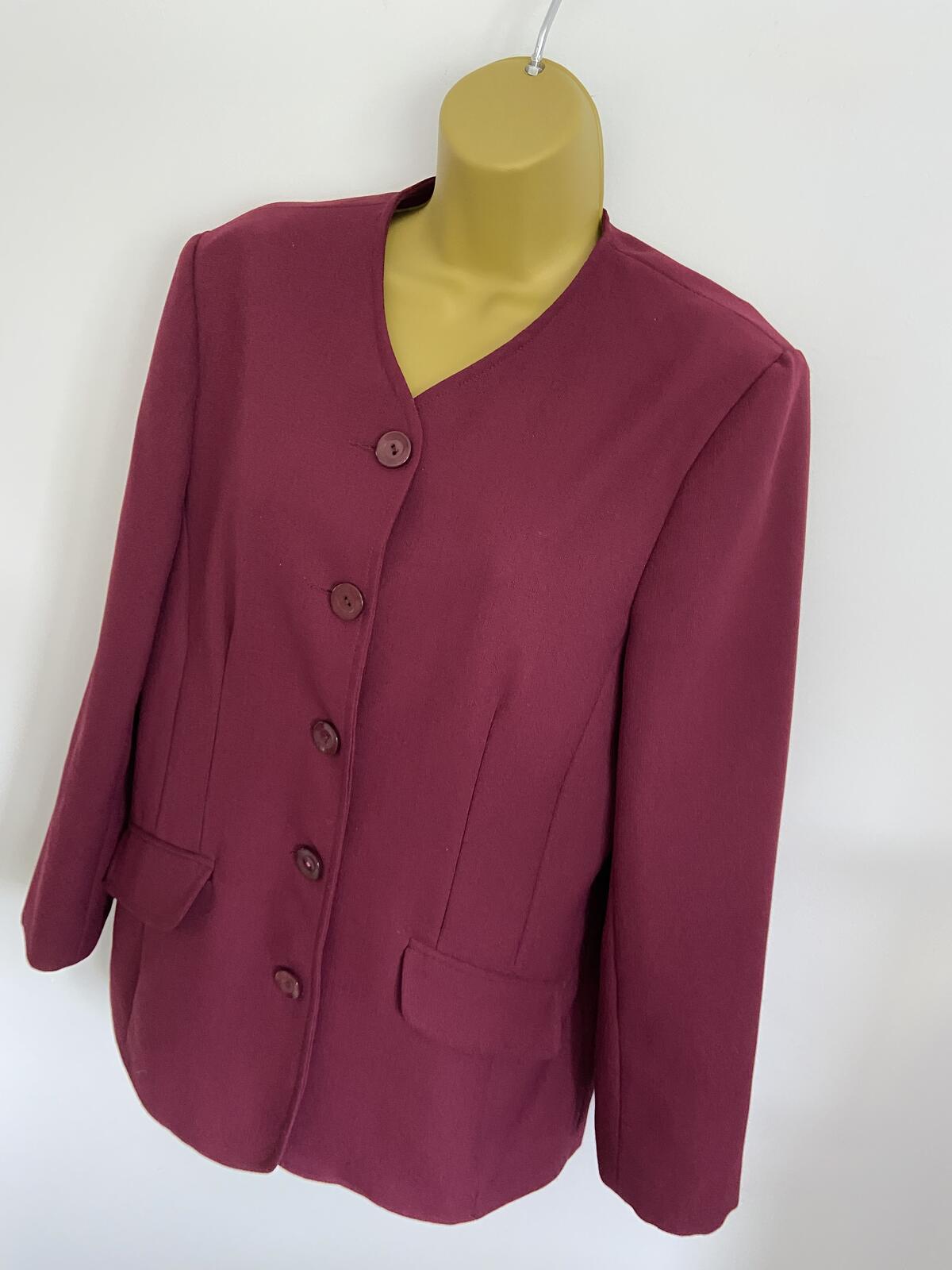 Debenhams Raspberry Collarless Blazer Jacket - Size 12