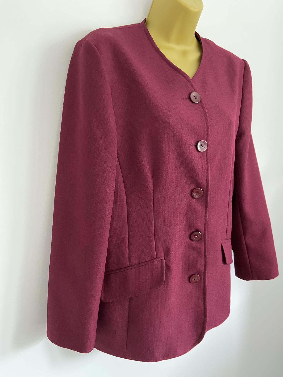 Debenhams Raspberry Collarless Blazer Jacket - Size 12
