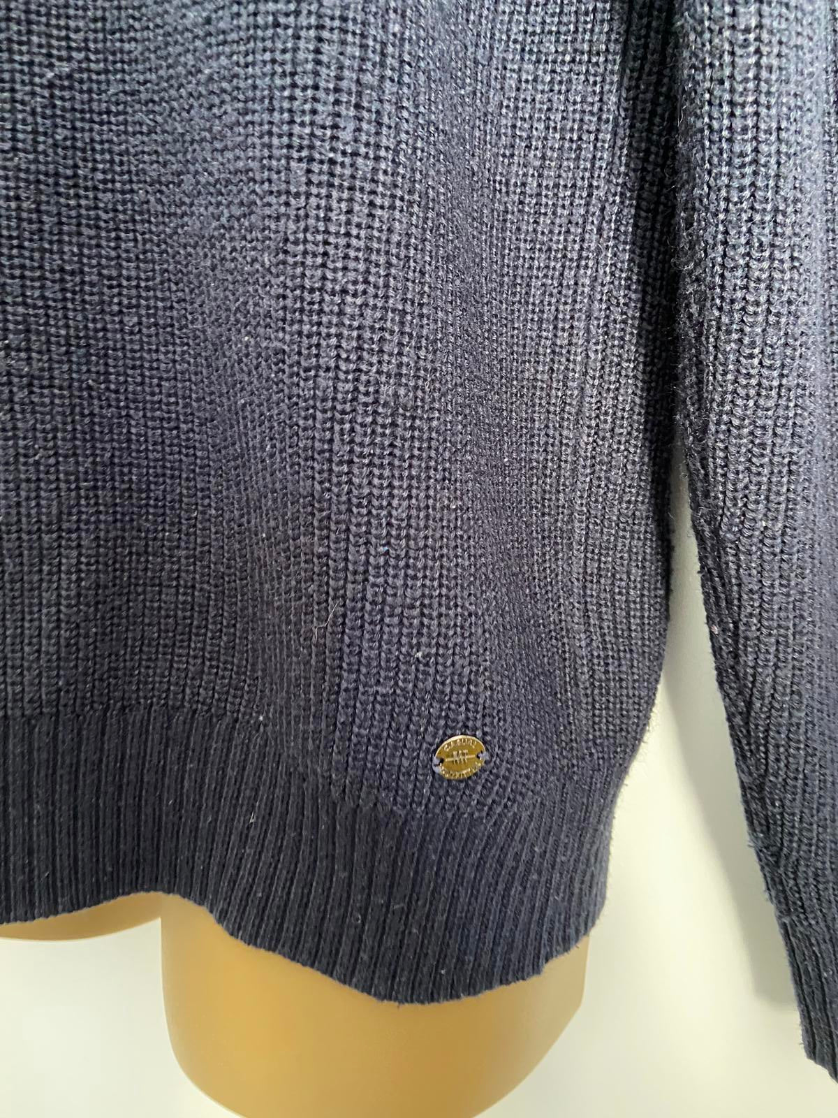 George Size Large Navy Blue Textured Knit Jumper Casual Outfitters Wool Blend