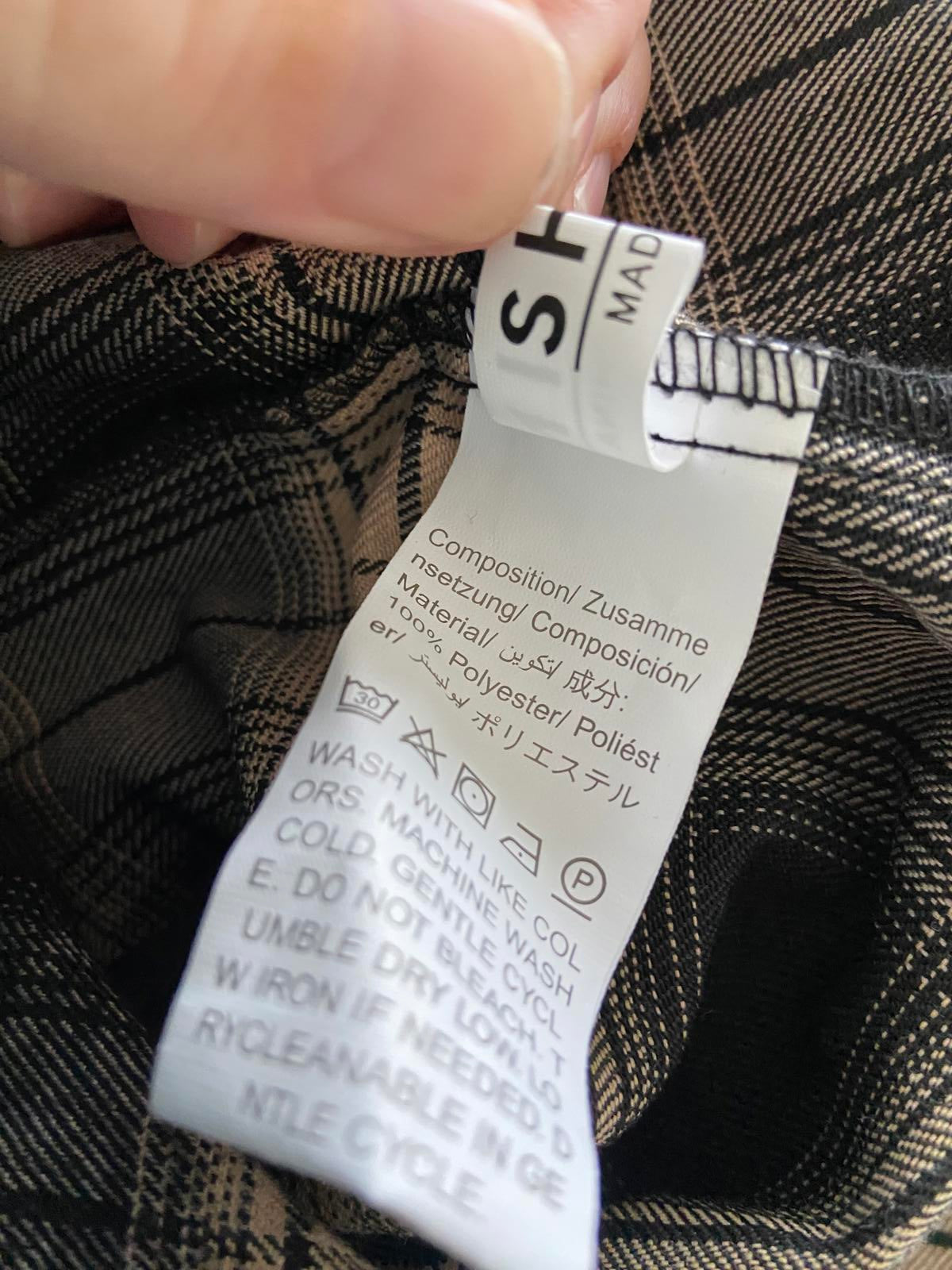 SHEIN Plaid Flannel Shirt - Black & Tan, Oversized Fit, Size XL