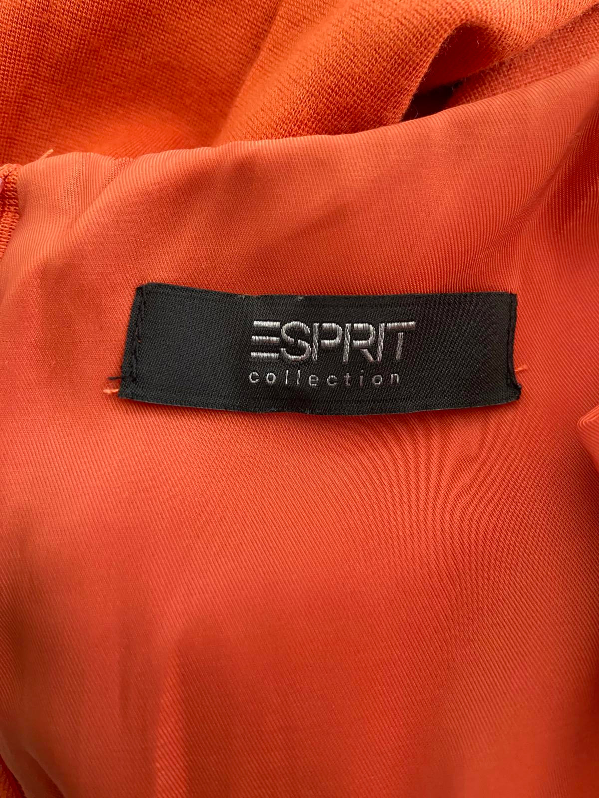 E-Spirit Orange Sleeveless Sheath Dress - Black Waist Detail, Size 10