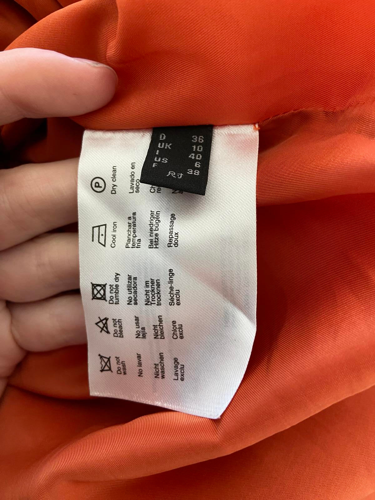 E-Spirit Orange Sleeveless Sheath Dress - Black Waist Detail, Size 10