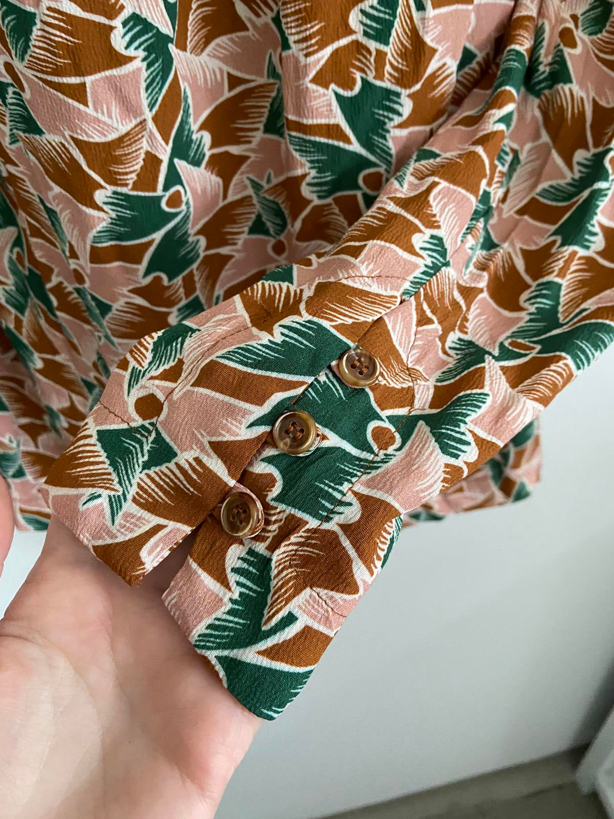 La Petite Française Paris Abstract Print Blouse - Shoulder Pads, UK Size 8