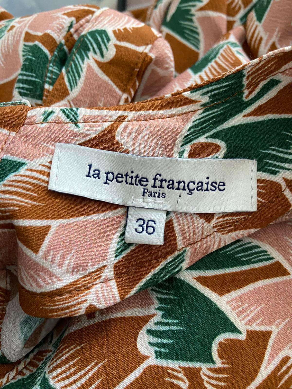 La Petite Française Paris Abstract Print Blouse - Shoulder Pads, UK Size 8