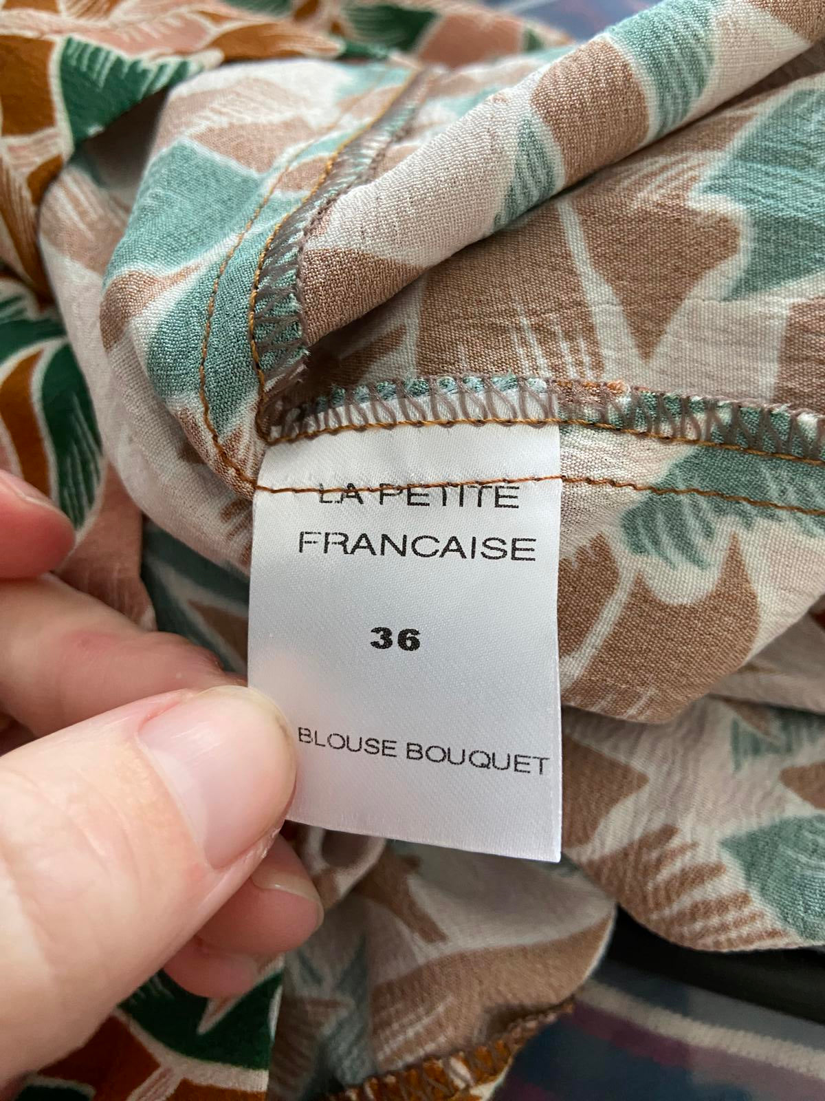 La Petite Française Paris Abstract Print Blouse - Shoulder Pads, UK Size 8