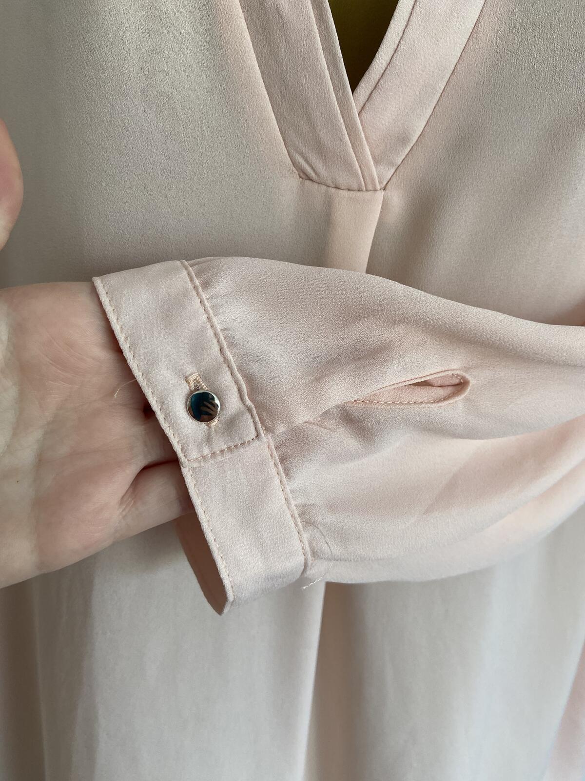 Sami & Jo Peach Sheer 3/4 Sleeve V-Neck Blouse - Size Extra Large