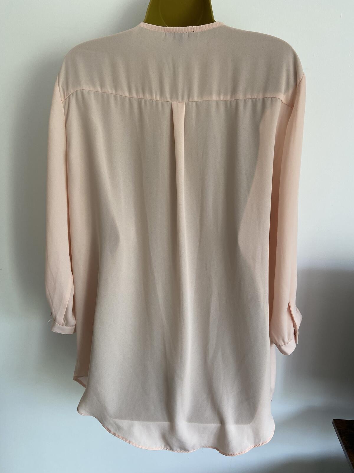 Sami & Jo Peach Sheer 3/4 Sleeve V-Neck Blouse - Size Extra Large