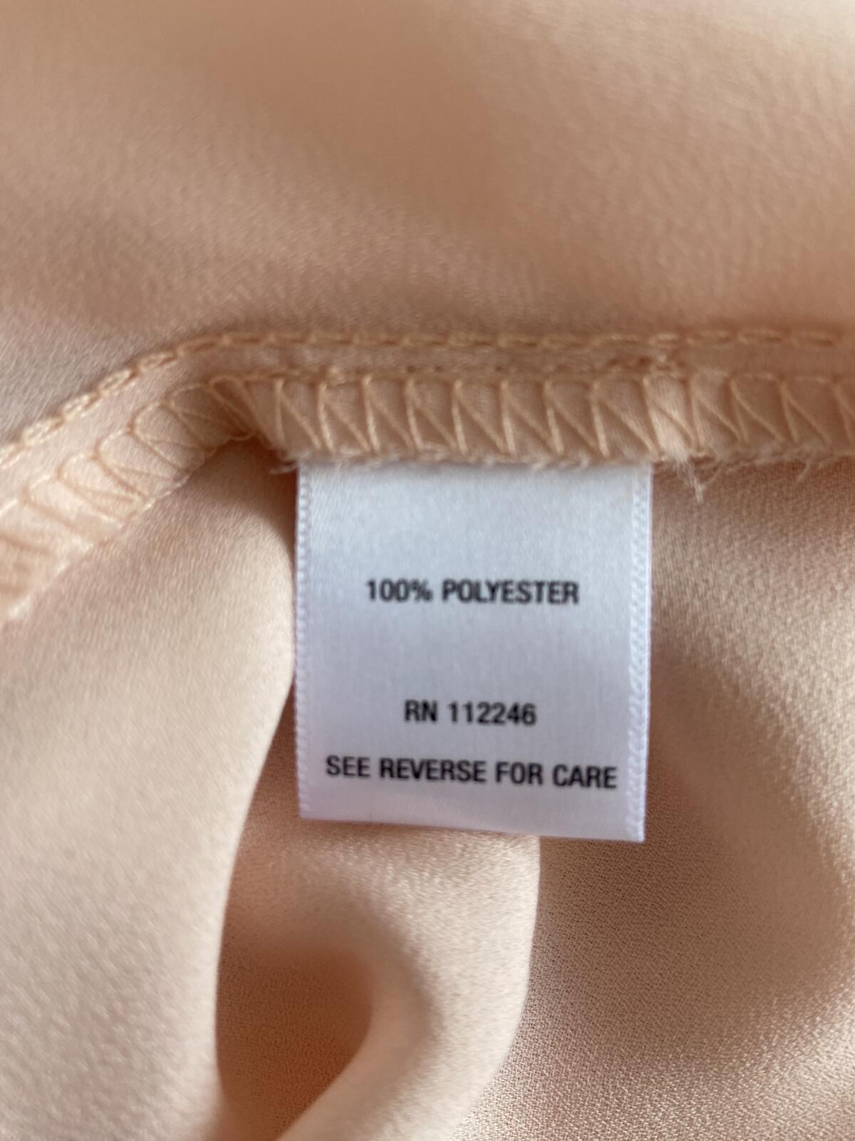 Sami & Jo Peach Sheer 3/4 Sleeve V-Neck Blouse - Size Extra Large