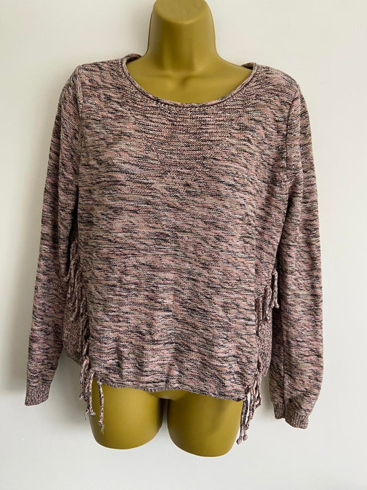Per Una, M&S Multi-Colour Knit Sweater - Tassels/Fringe Detail, Size 12