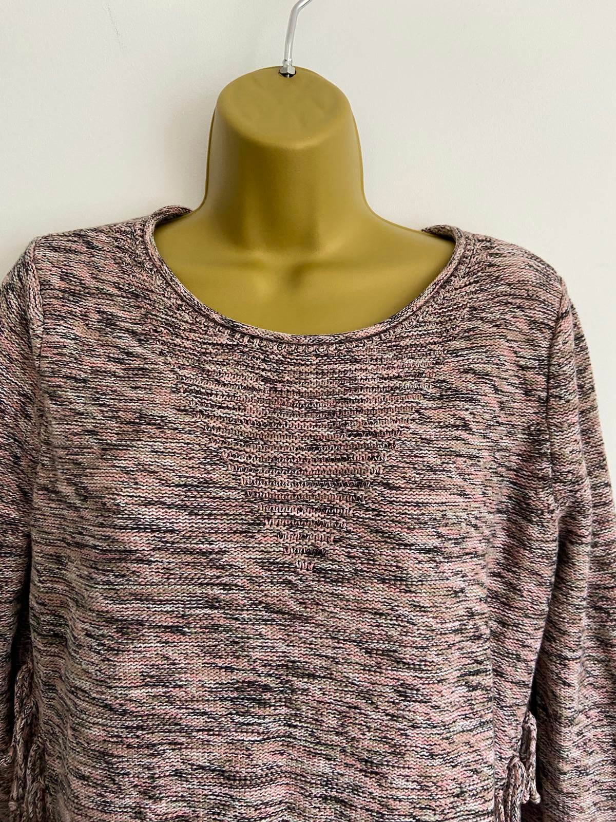 Per Una, M&S Multi-Colour Knit Sweater - Tassels/Fringe Detail, Size 12