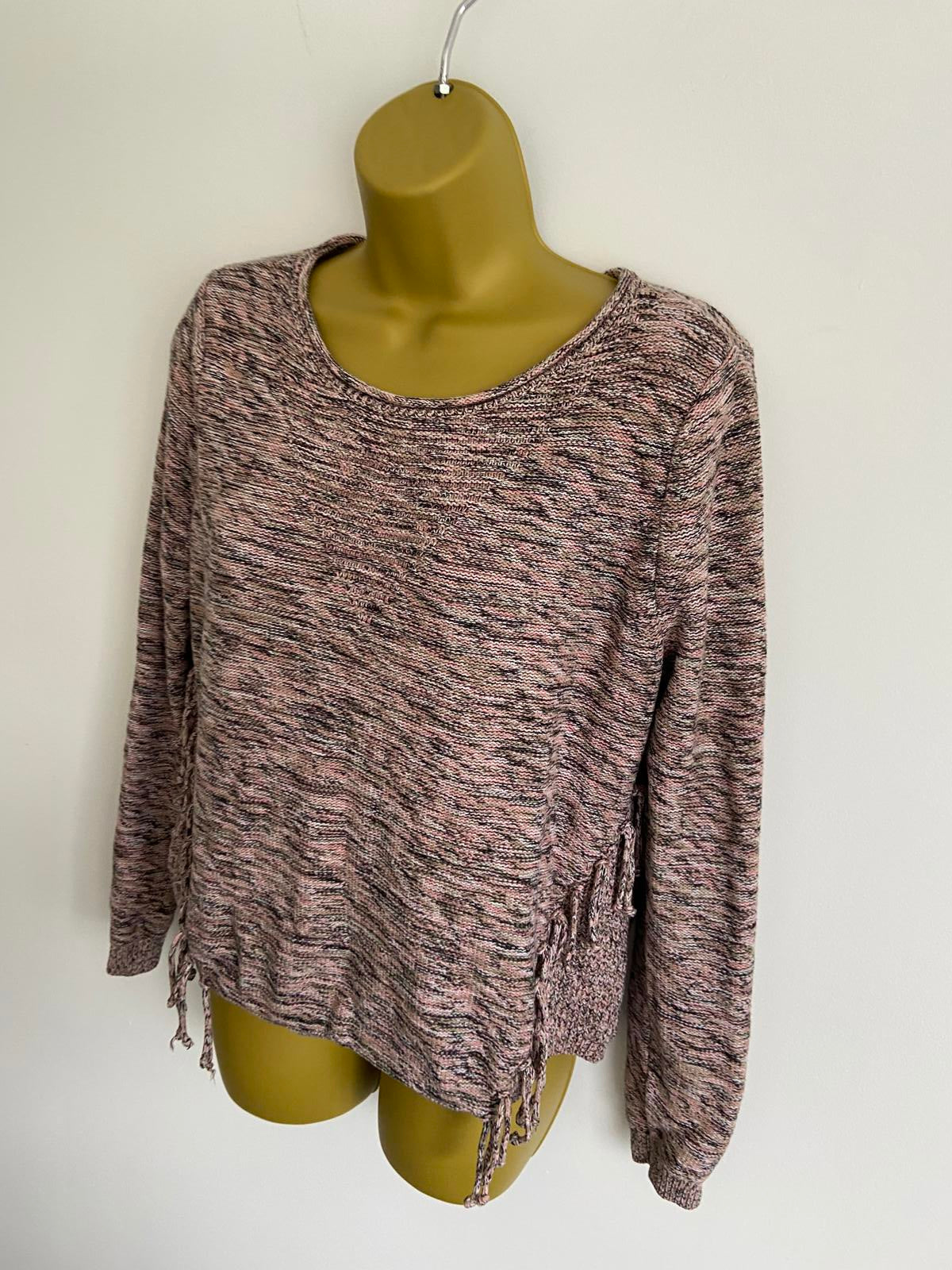 Per Una, M&S Multi-Colour Knit Sweater - Tassels/Fringe Detail, Size 12