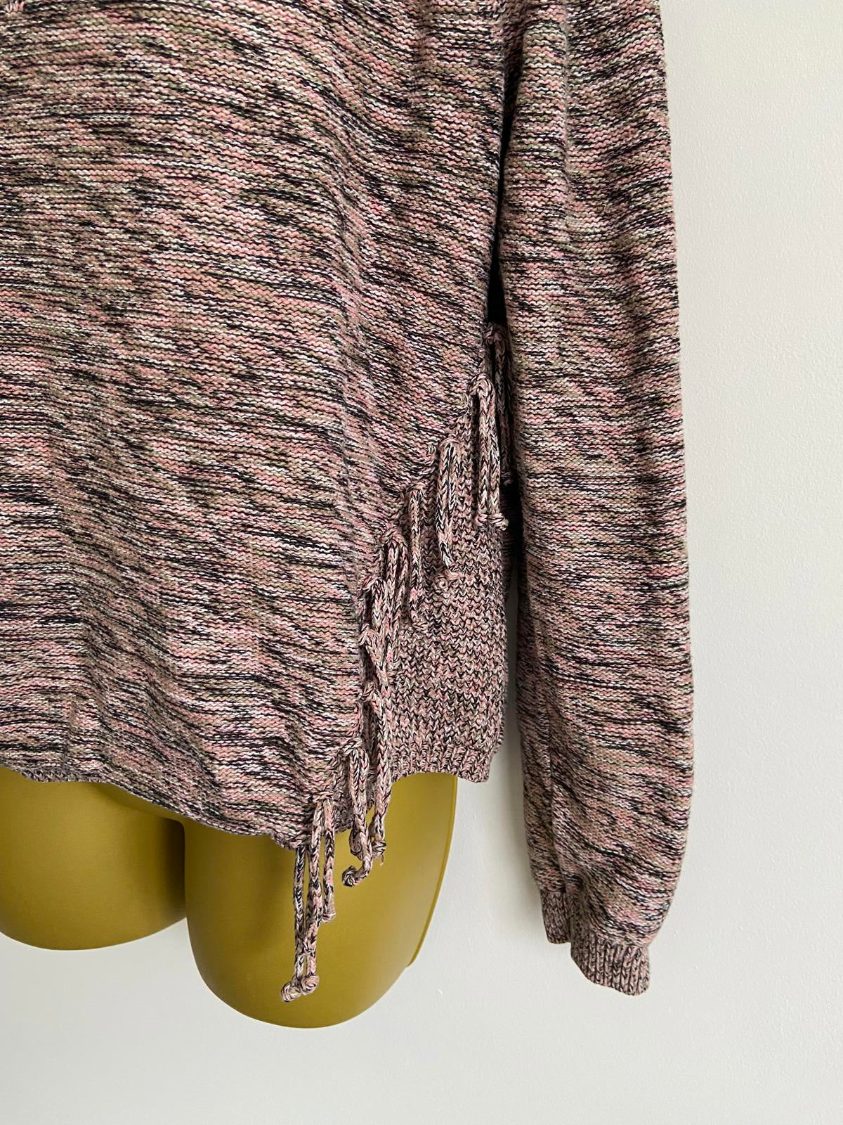 Per Una, M&S Multi-Colour Knit Sweater - Tassels/Fringe Detail, Size 12