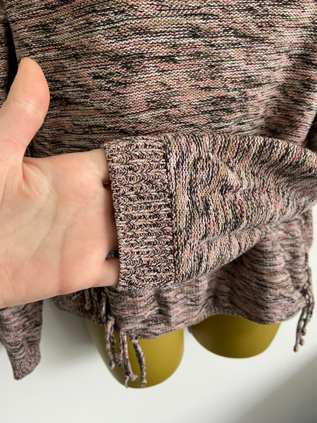Per Una, M&S Multi-Colour Knit Sweater - Tassels/Fringe Detail, Size 12