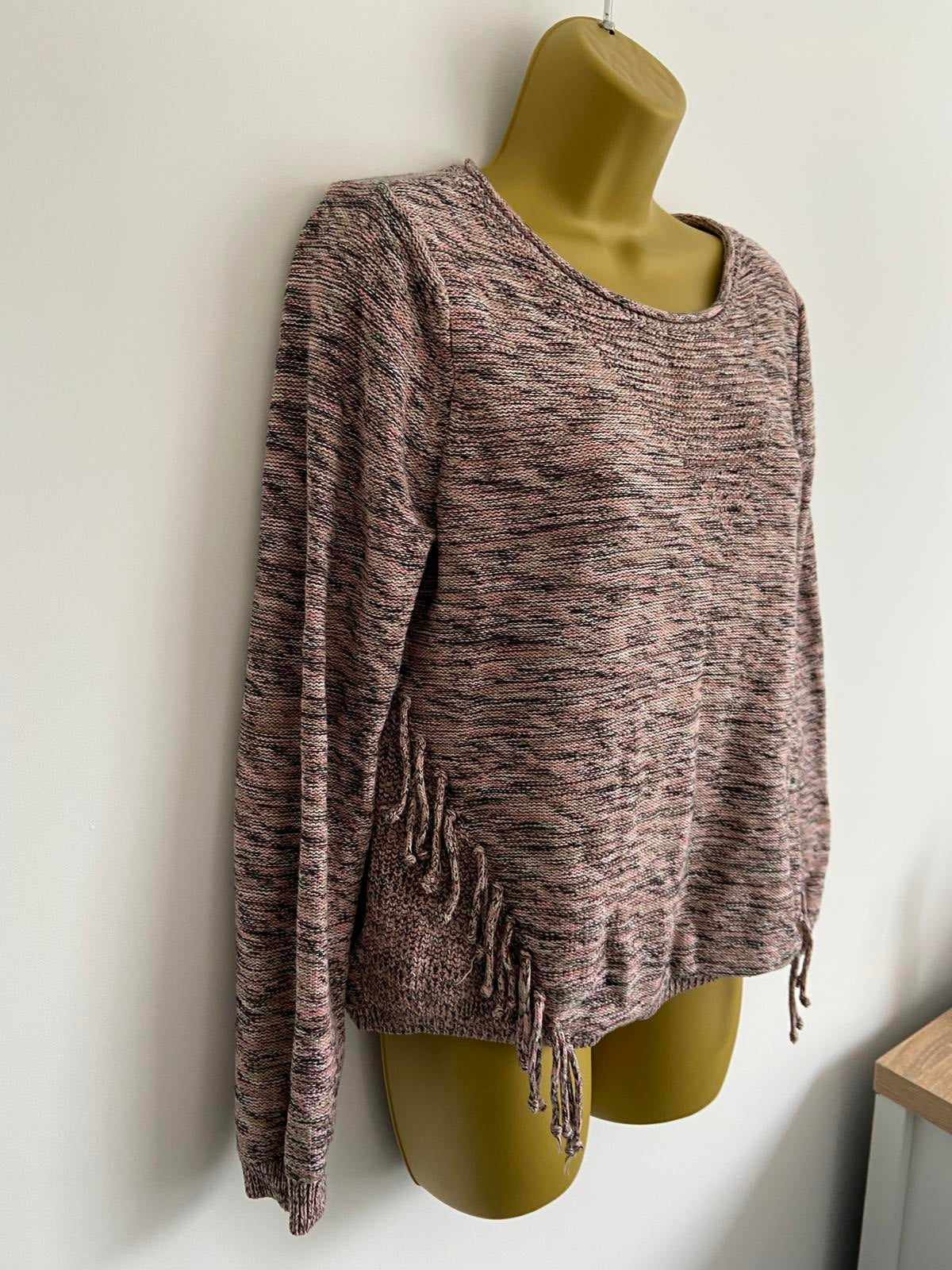 Per Una, M&S Multi-Colour Knit Sweater - Tassels/Fringe Detail, Size 12
