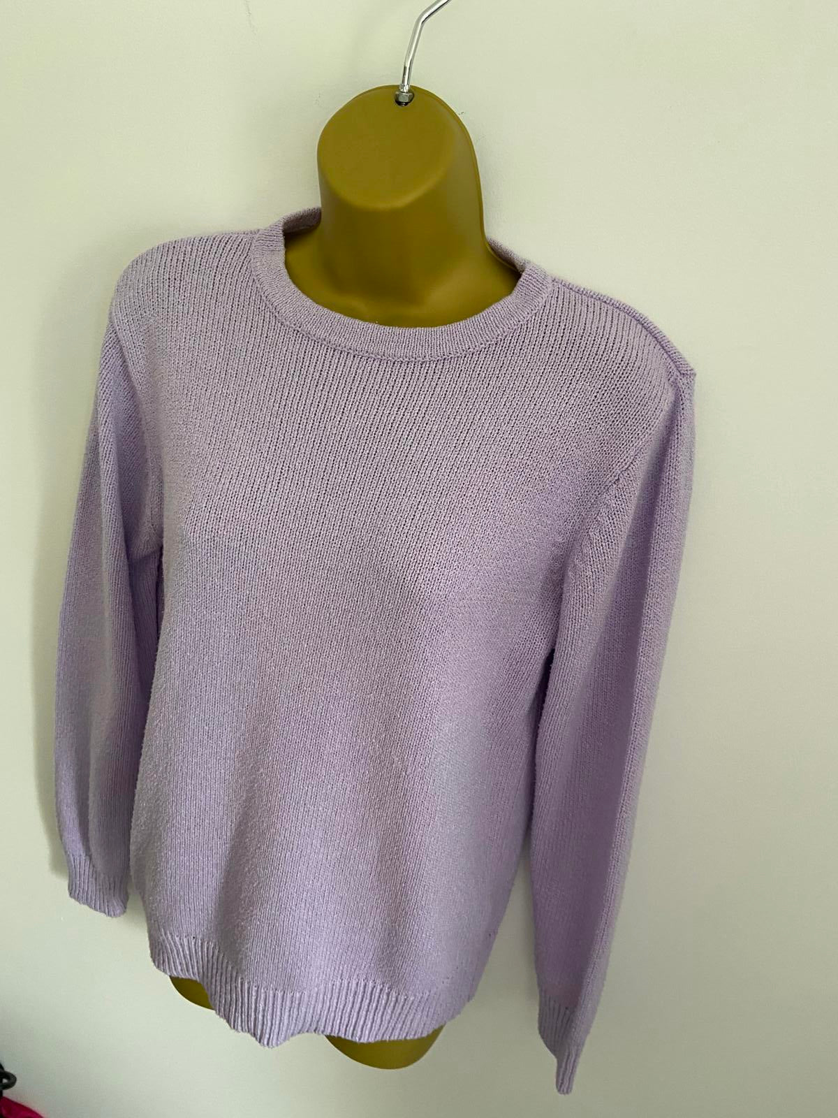 Berkertex Size 10-12 Lilac Purple Knitted Jumper Crew Neck P2P 50cm Pastel