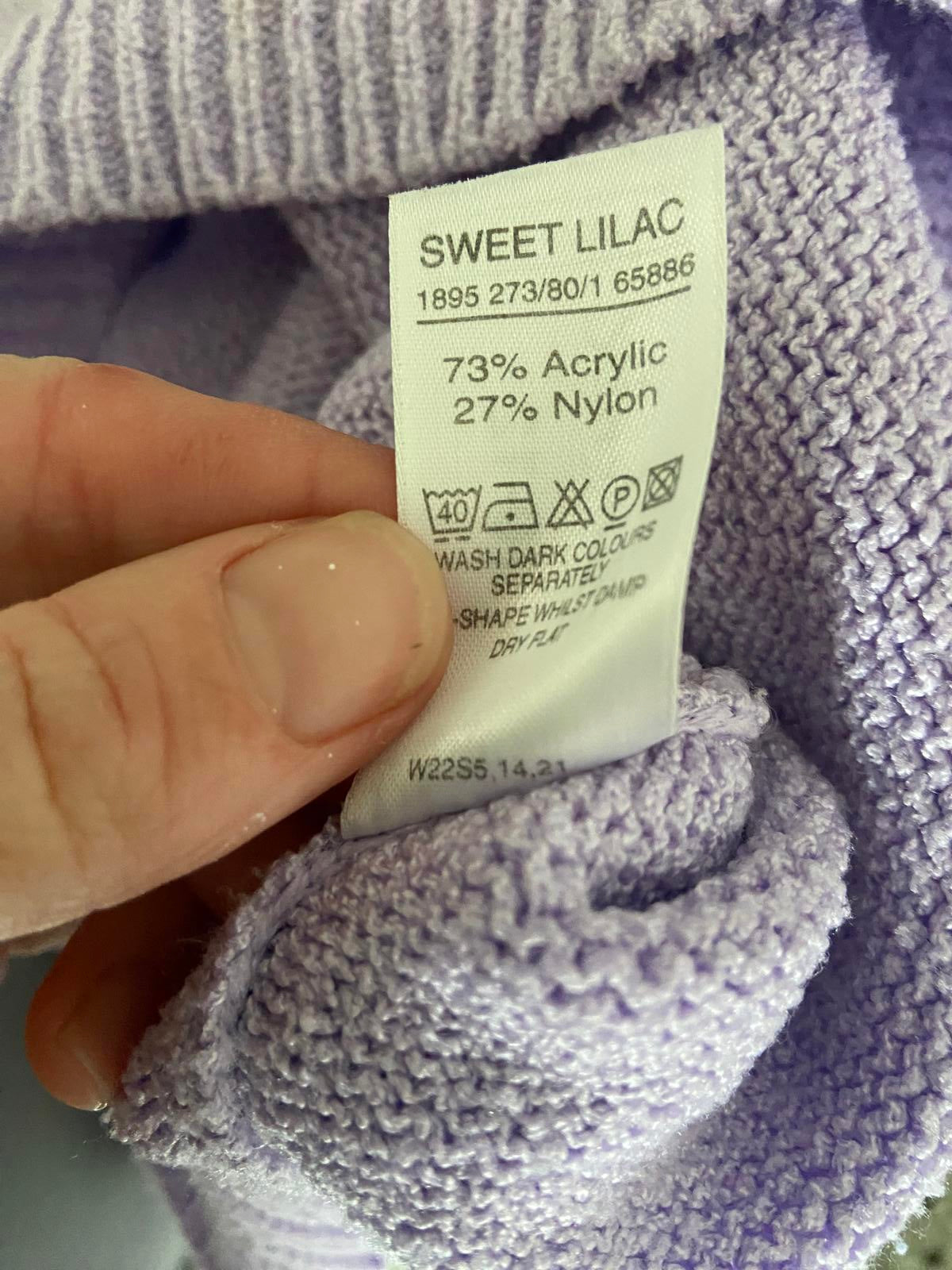 Berkertex Size 10-12 Lilac Purple Knitted Jumper Crew Neck P2P 50cm Pastel