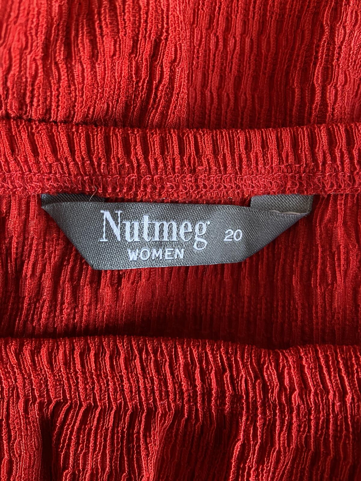 Nutmeg Red Sleeveless Summer Crop Top with embroidery details - Size 20