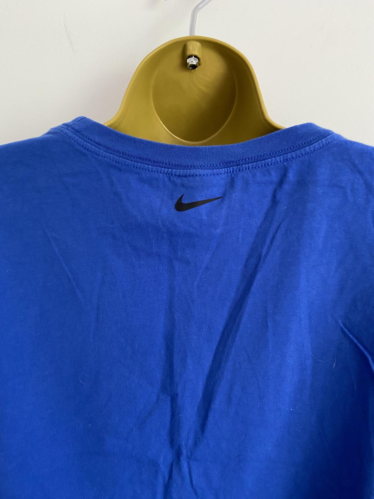 Nike Royal Blue 100% Cotton Boxy Crop Graphic T-Shirt - Size Large