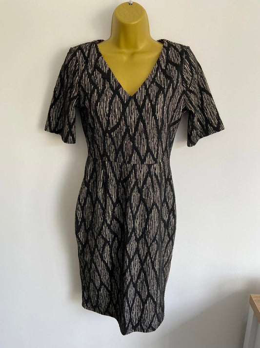 Florence & Fred (F&F) Size 6 Black & Gold Dress