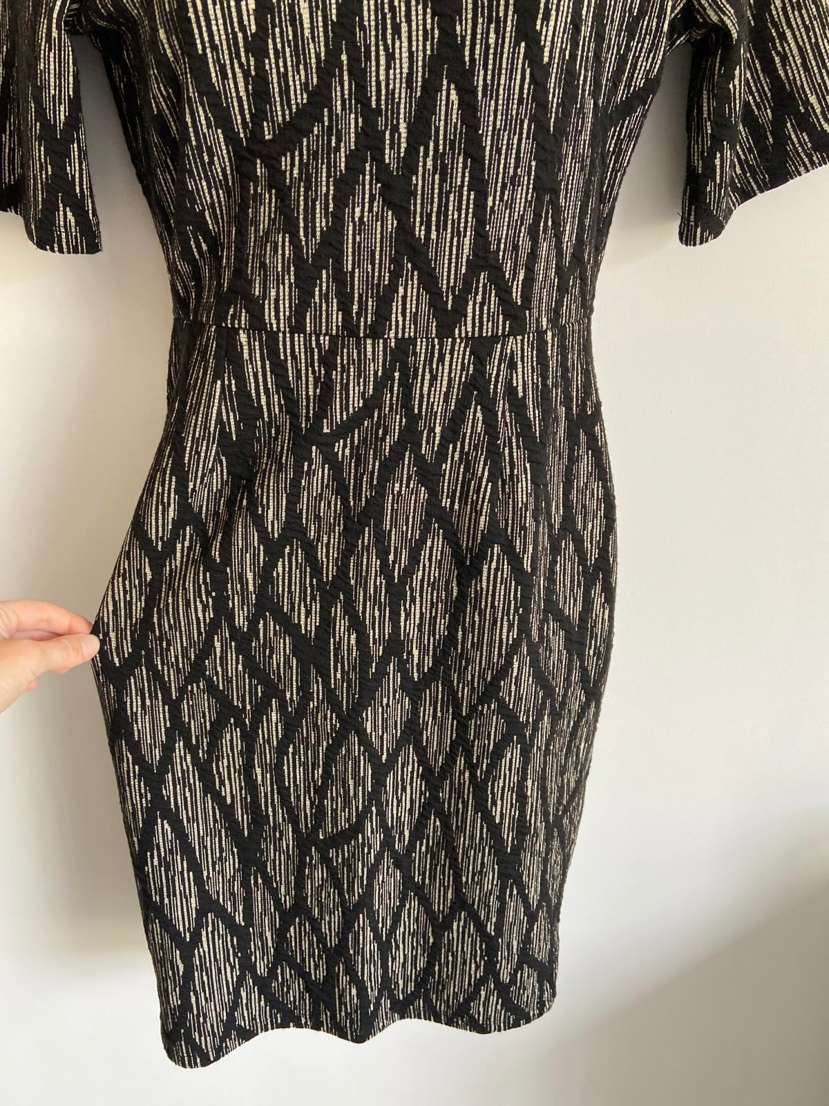 Florence & Fred (F&F) Size 6 Black & Gold Dress