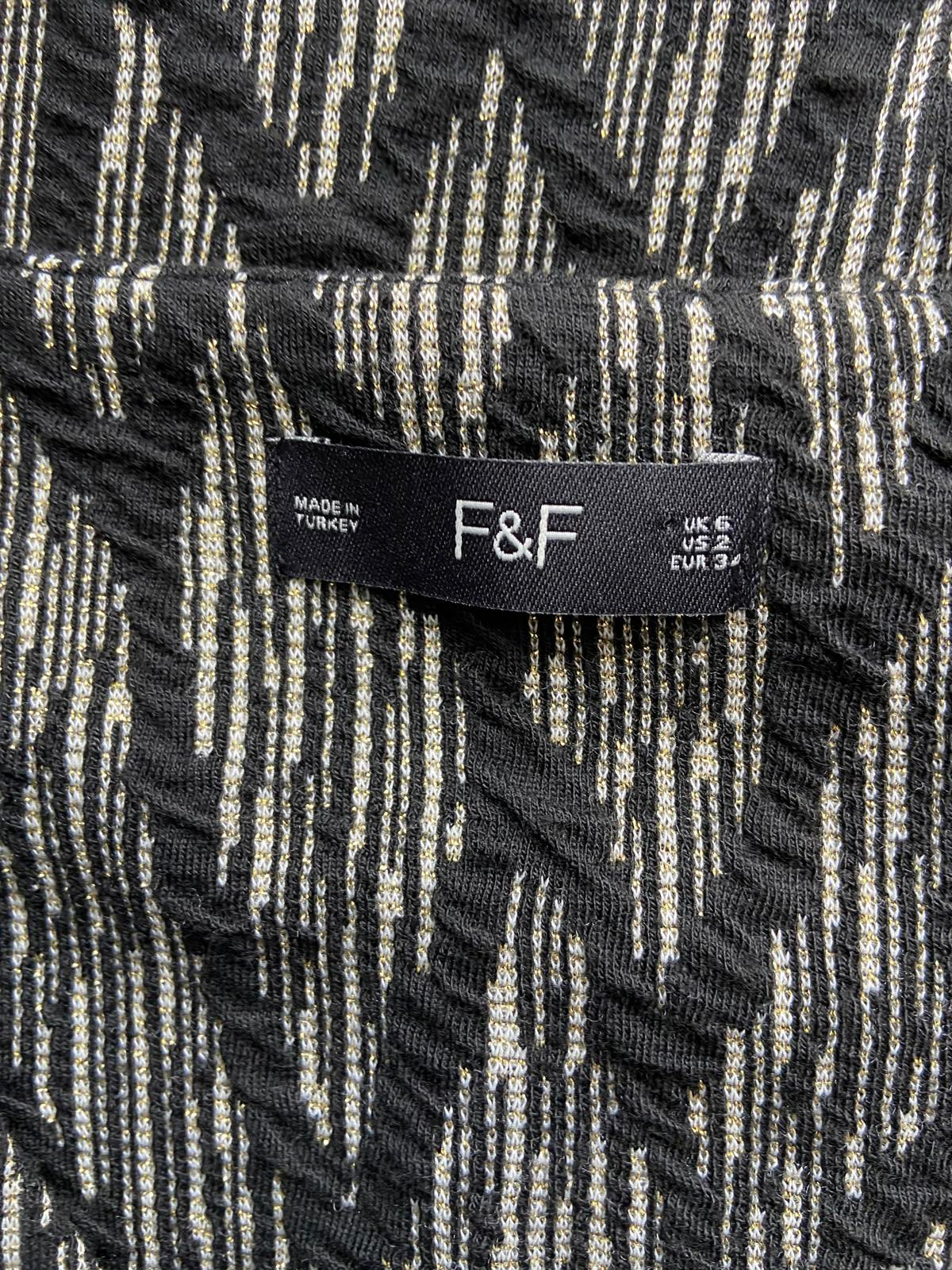 Florence & Fred (F&F) Size 6 Black & Gold Dress