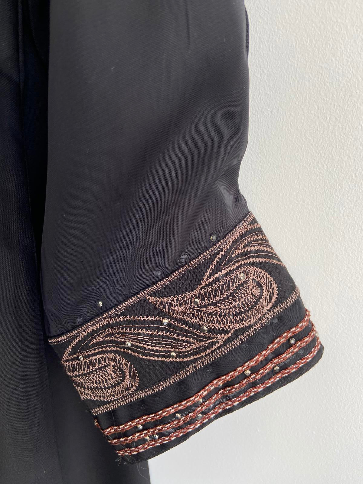 Black Ladies Size Medium Kaftan with Diamanté & Gem Detailing