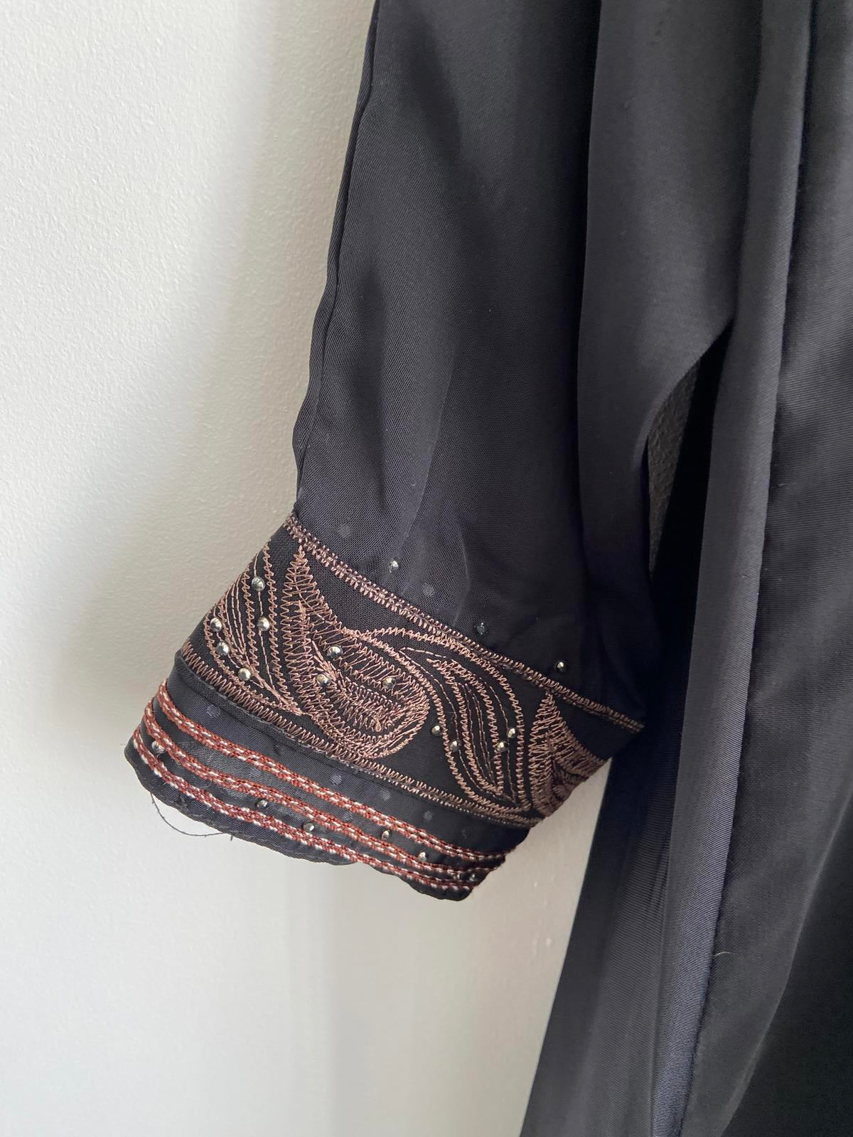 Black Ladies Size Medium Kaftan with Diamanté & Gem Detailing