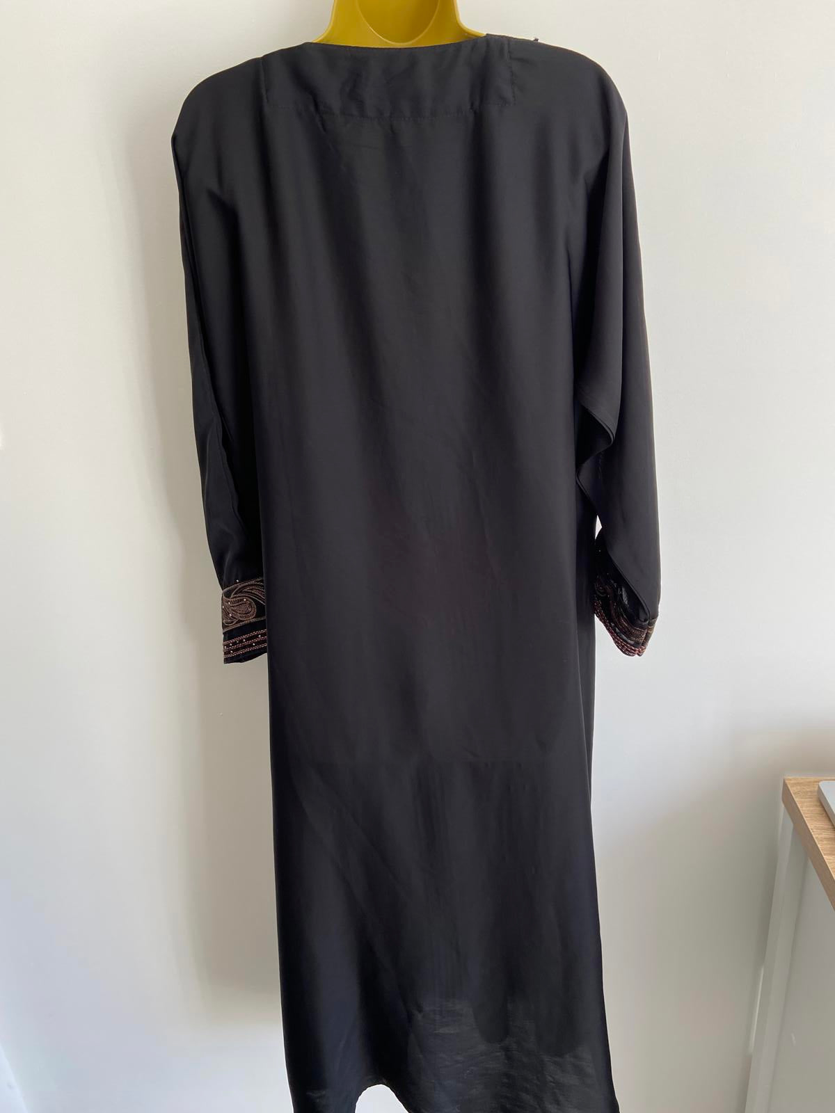 Black Ladies Size Medium Kaftan with Diamanté & Gem Detailing