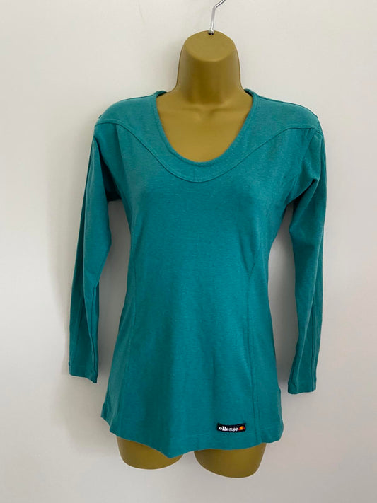 Ellesse Size 46 Turquoise Long Sleeve Top UK 8-10 Sportswear