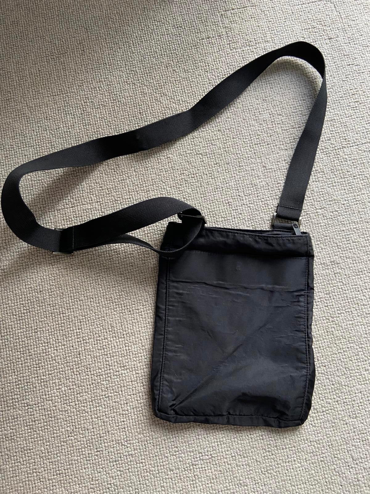 Black Fabric Crossover / Messenger Bag - Adjustable Strap