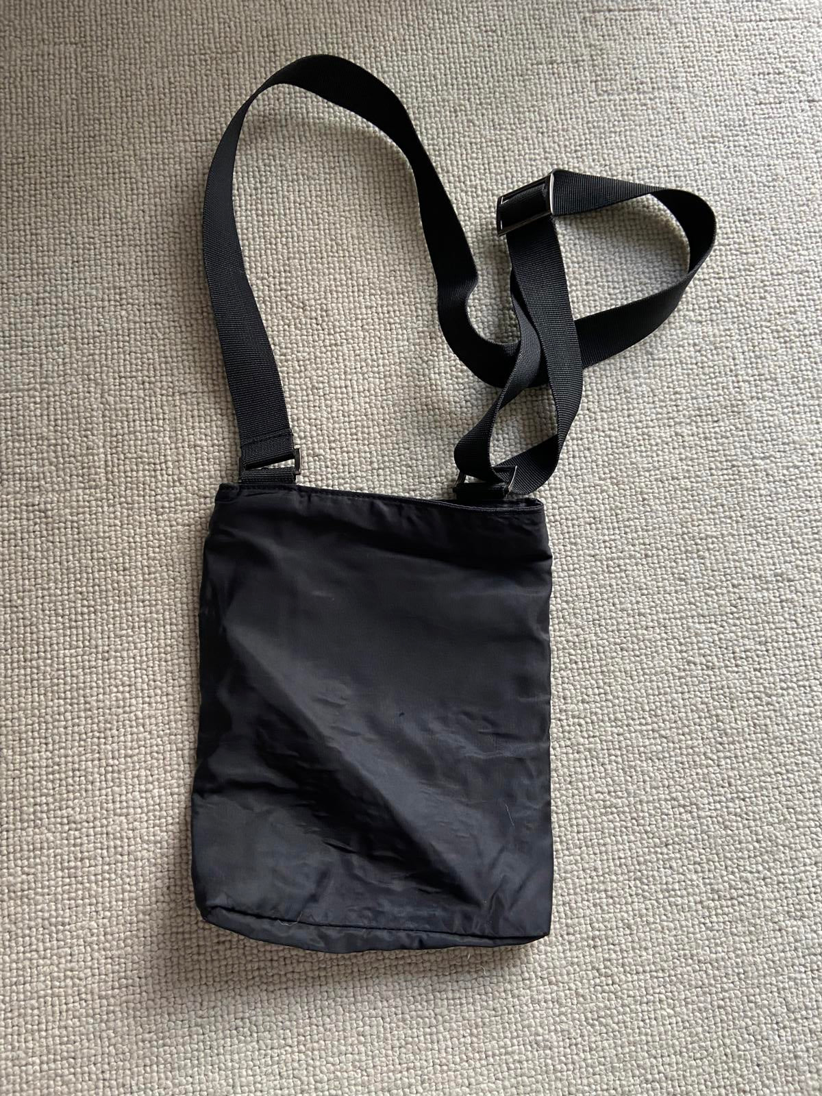 Black Fabric Crossover / Messenger Bag - Adjustable Strap