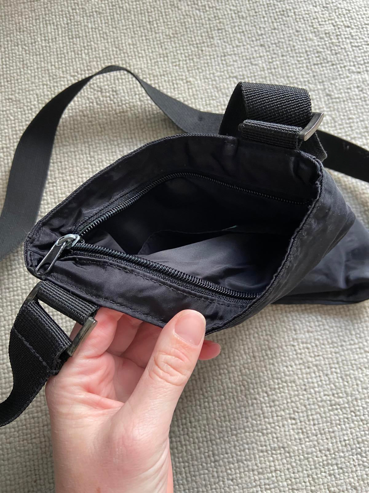 Black Fabric Crossover / Messenger Bag - Adjustable Strap