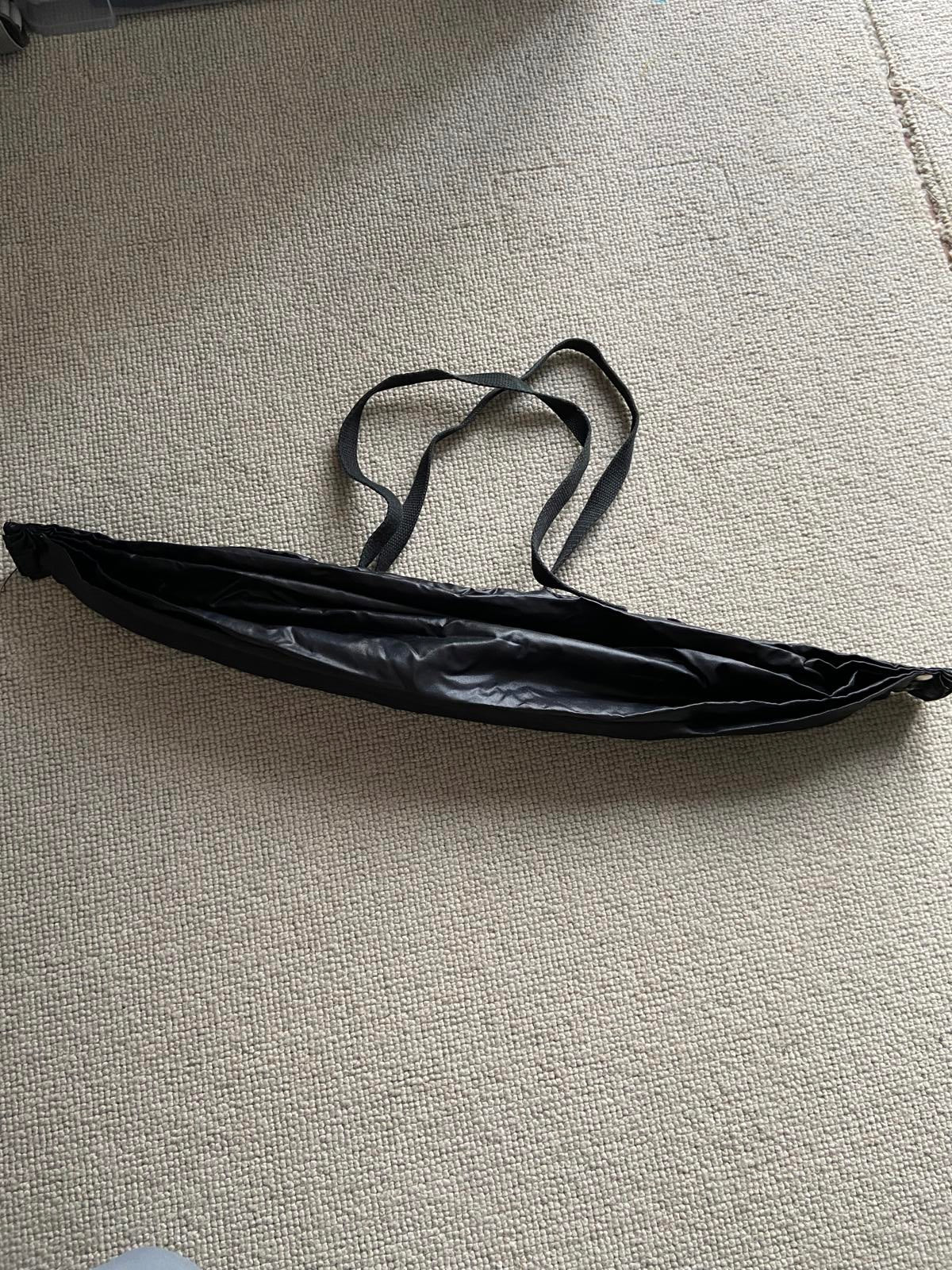Black Foldable / Collapsible Tote Bag - Drawstring Closure, Lightweight