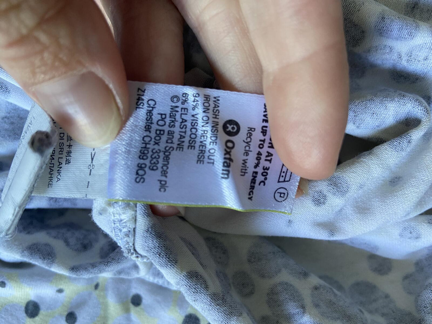 M&S White, Grey & Yellow Polka Dot Twist Front Vest Top - Size 14