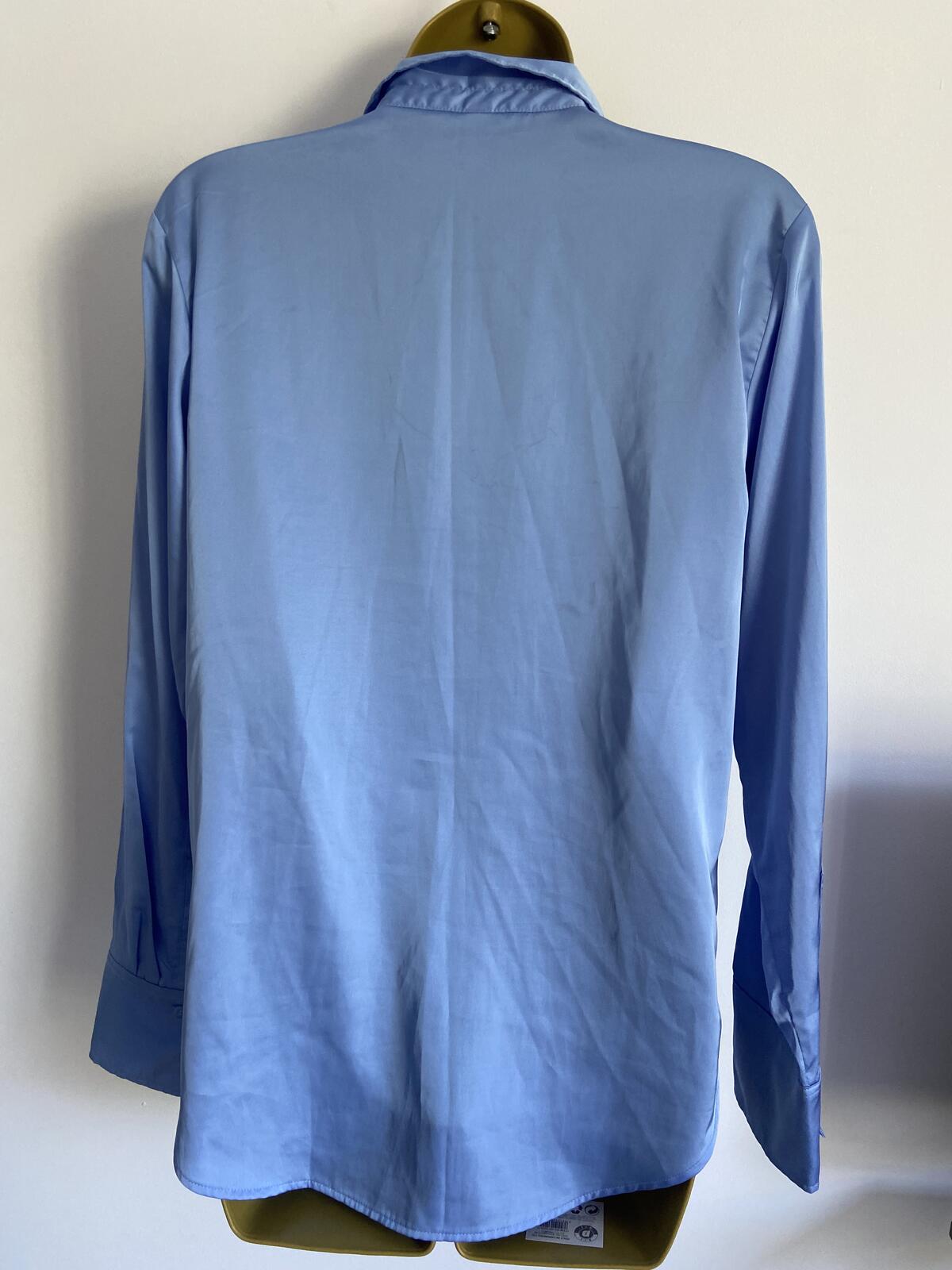 H&M Silky Cornflower Blue Long Sleeve Button-Down Shirt - Size XS