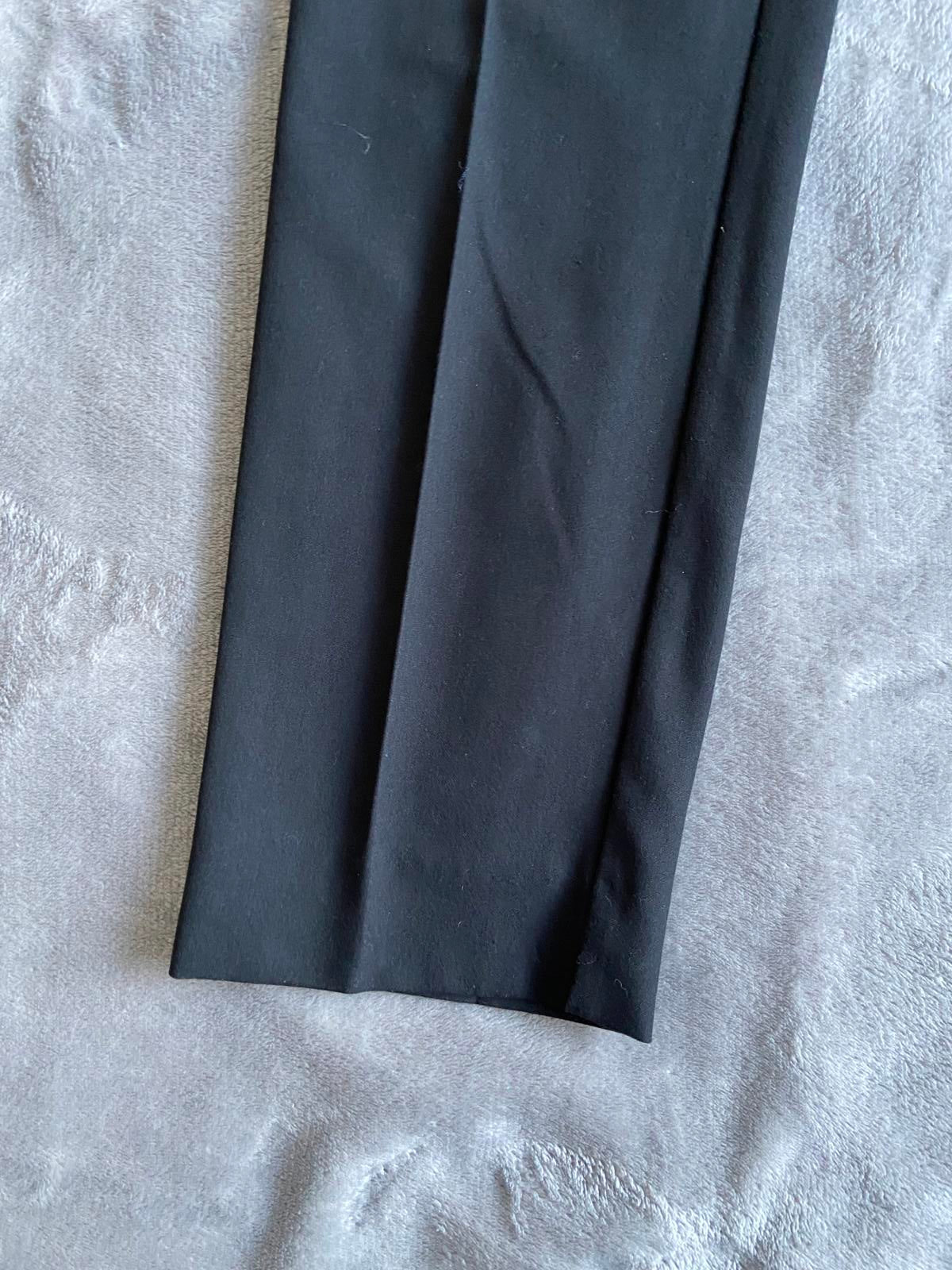 M&S St Michael Size 12 Black Smart Trousers Side Zip Straight Leg