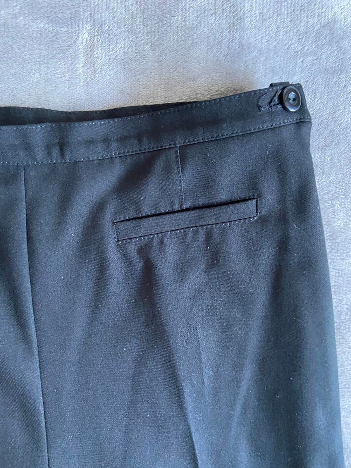 M&S St Michael Size 12 Black Smart Trousers Side Zip Straight Leg