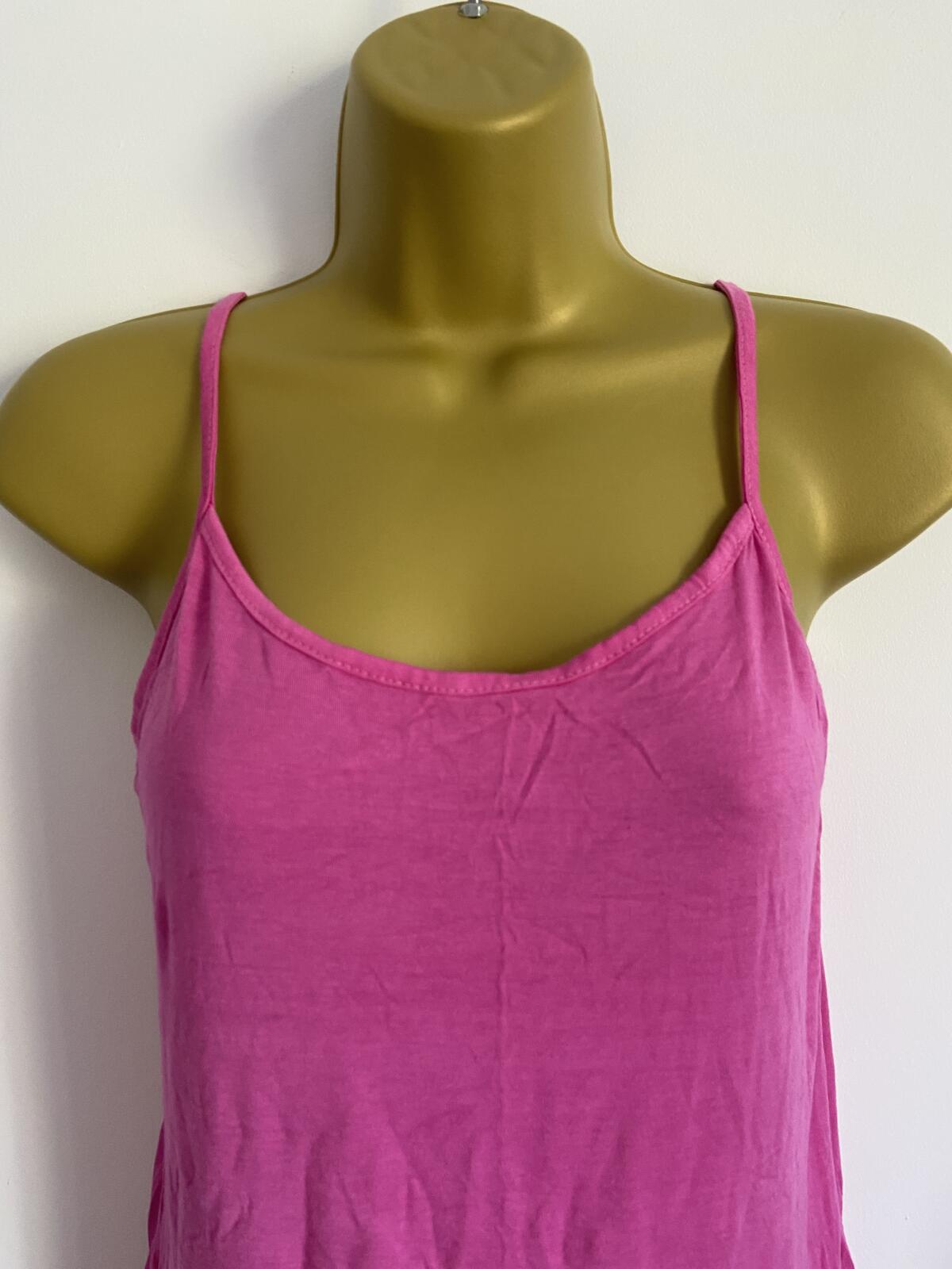 Pink Super Soft Strappy Cami Vest Top - Size Small