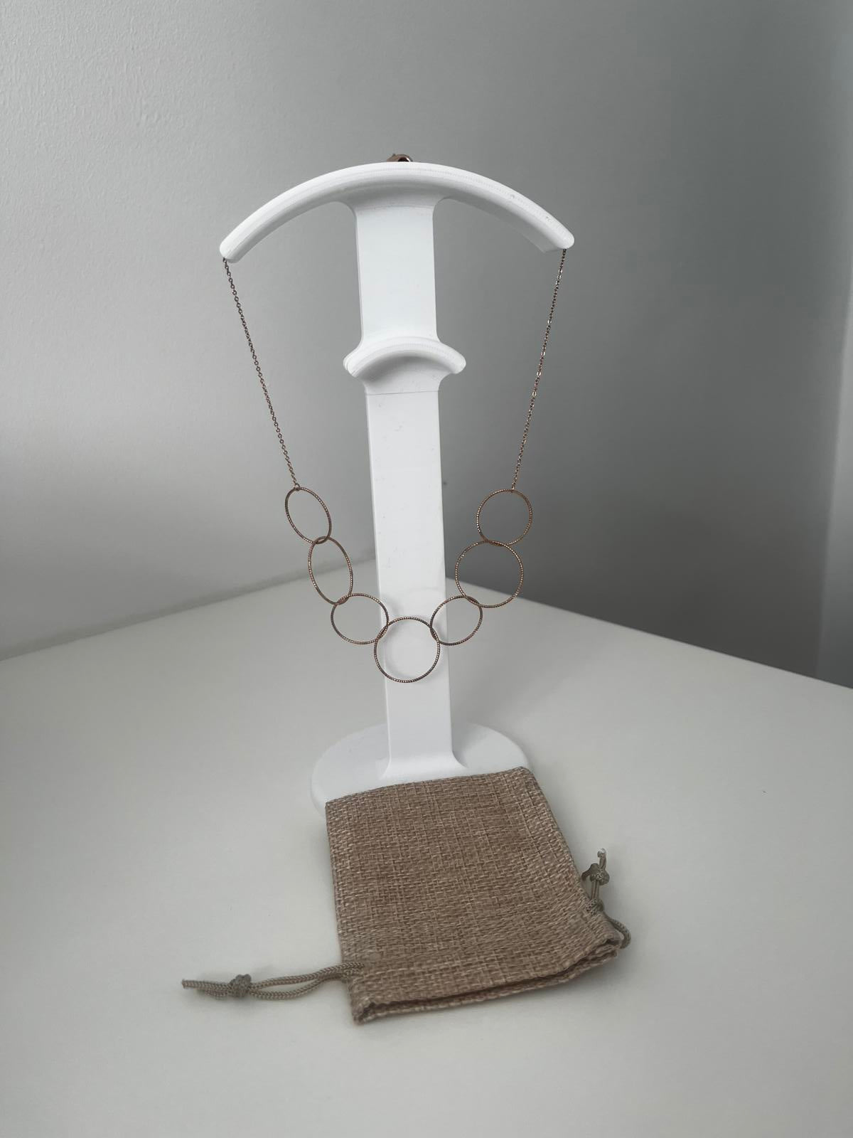 Rose Gold Interlocking Ring Necklace