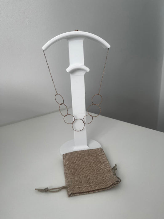 Rose Gold Interlocking Ring Necklace