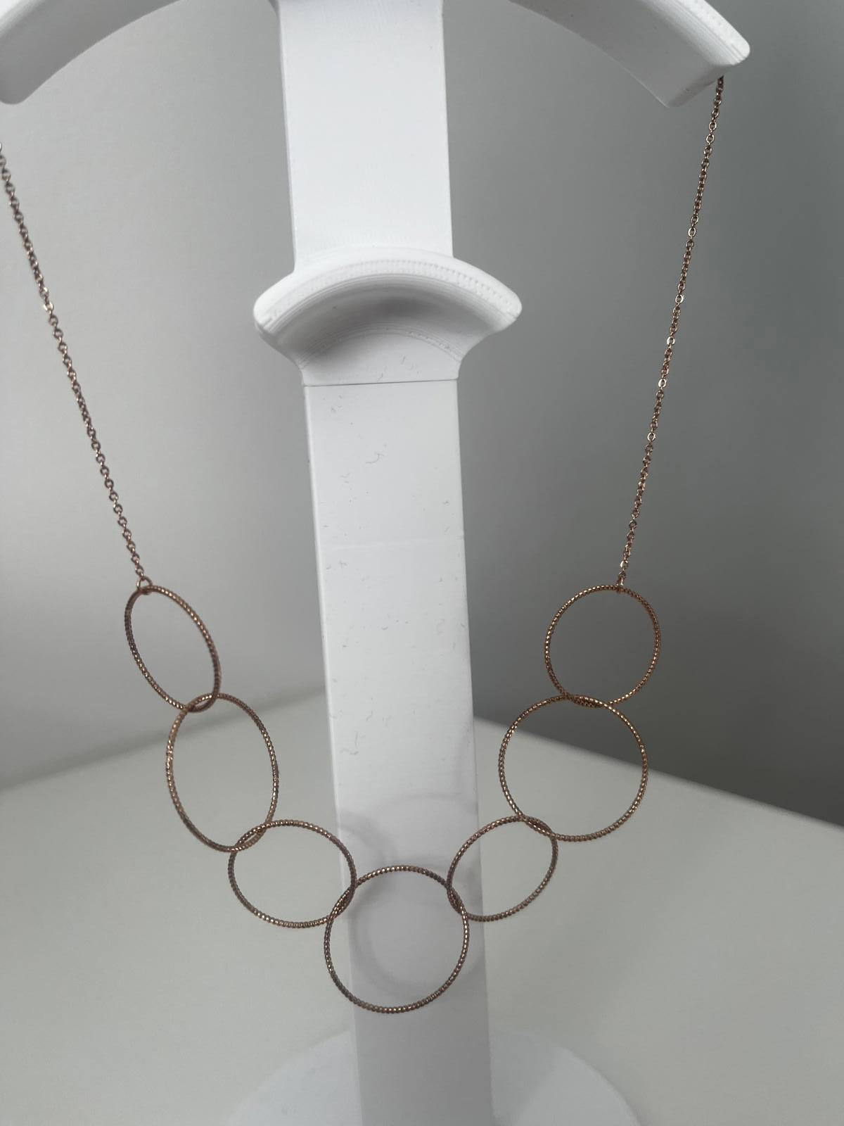 Rose Gold Interlocking Ring Necklace
