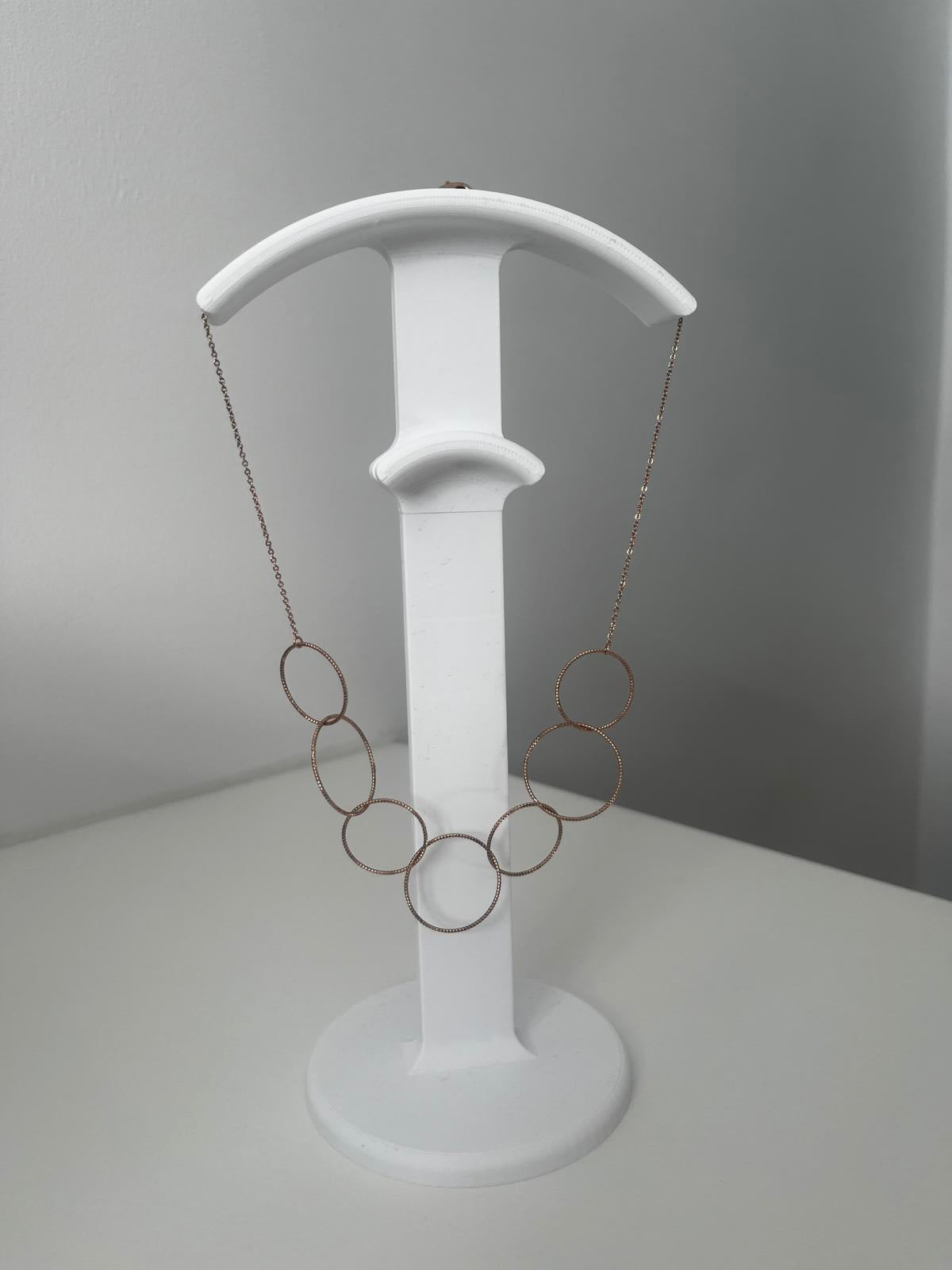 Rose Gold Interlocking Ring Necklace