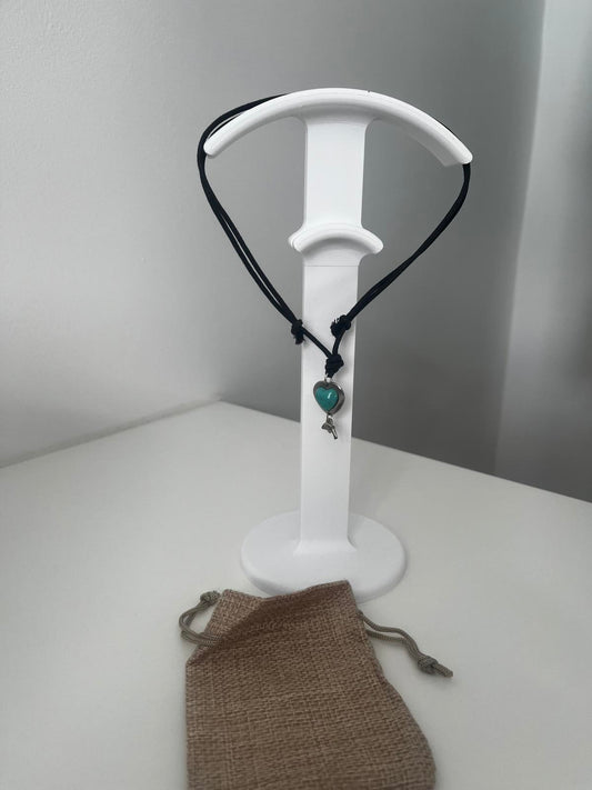 Turquoise Heart & Dolphin Cord Necklace