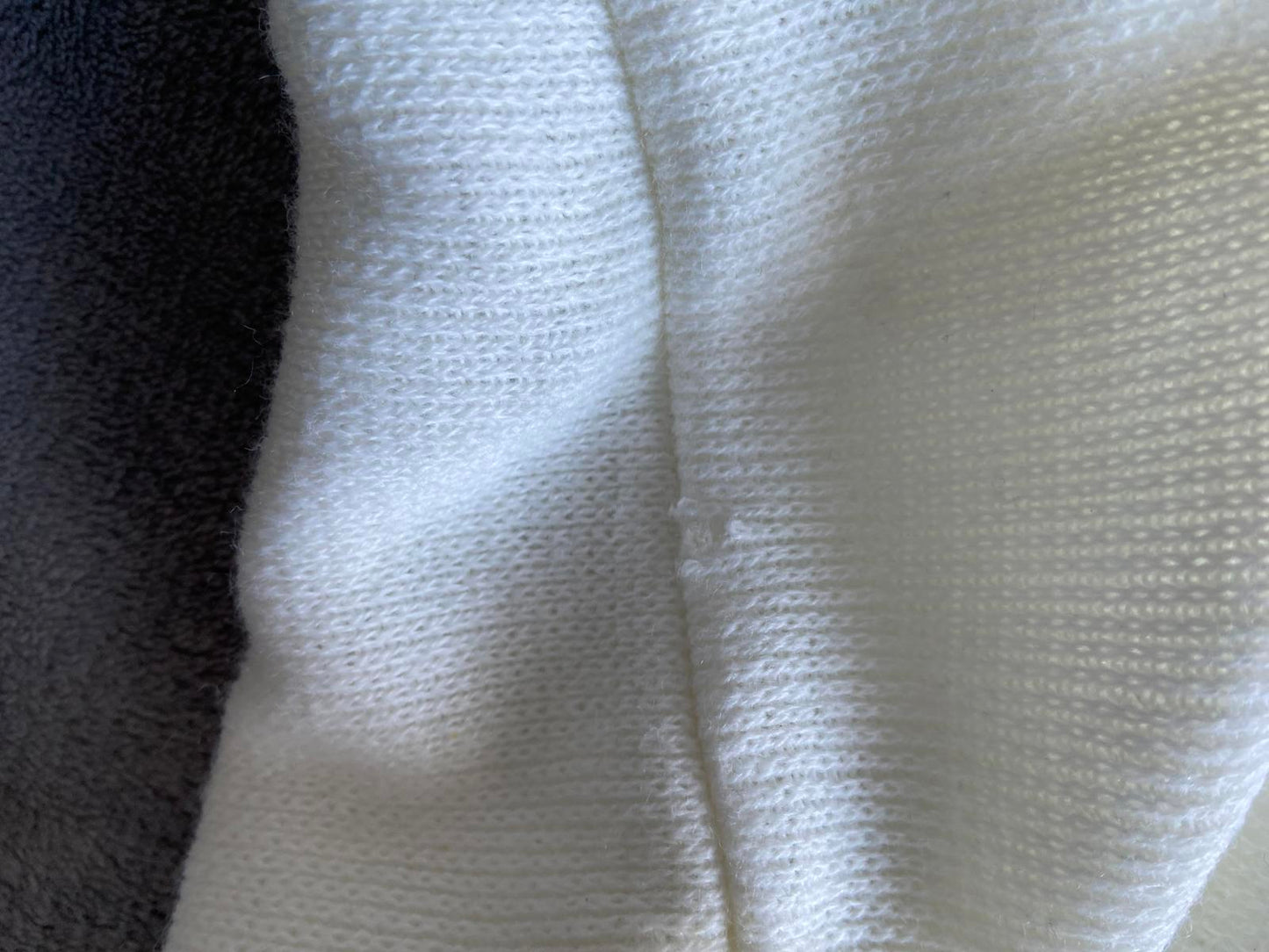 Blue Made In England Cream Small Knitted Polo Neck Lightweight Sweater