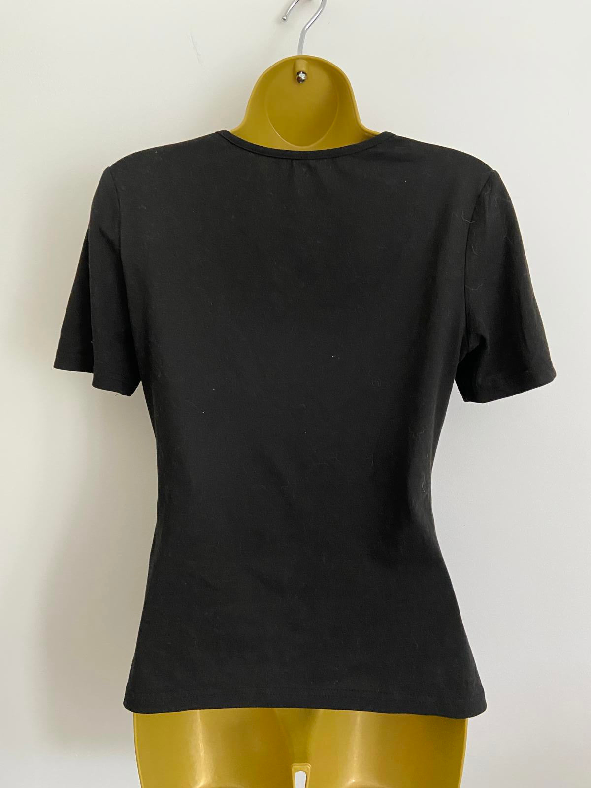 Black V-Neck Short Sleeve T-Shirt - Unbranded, Size Small
