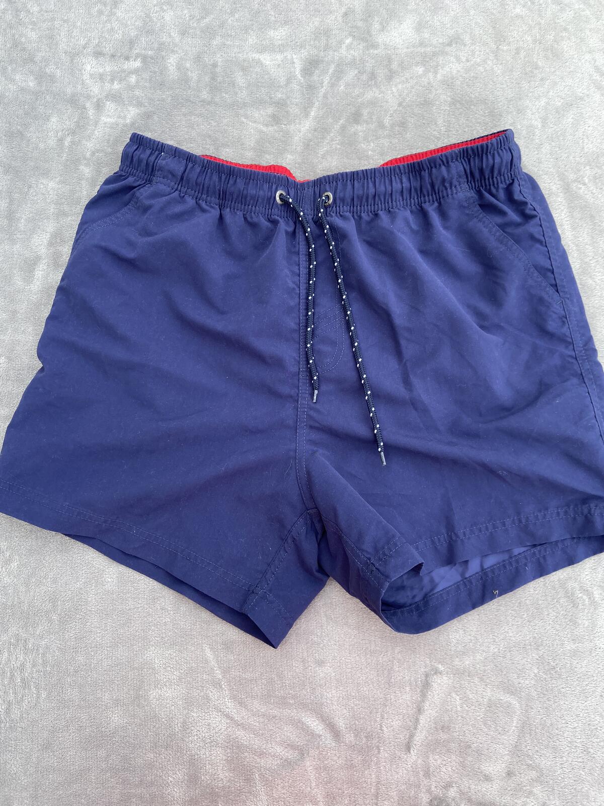 Maine New England Men's Navy Blue Swim Shorts Trunks Net Lined Pockets Size L