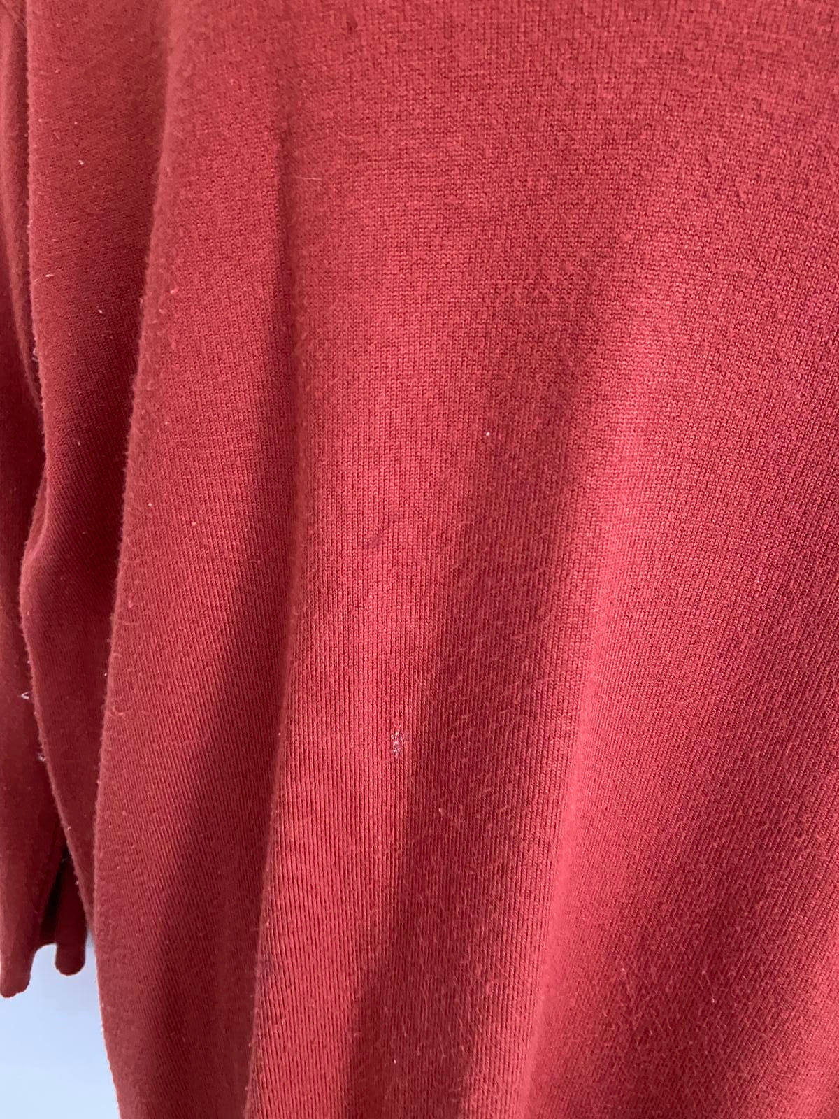 Peacocks Size 8 Burnt Orange V-Neck Jumper Soft Knit Lightweight Pullover