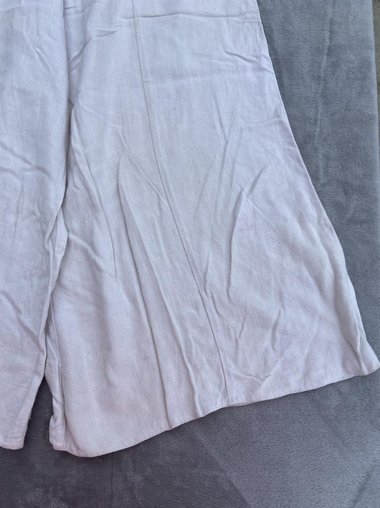 Miss Selfridge Cream Linen Blend Wide Leg Cropped Culotte Trousers Size 8